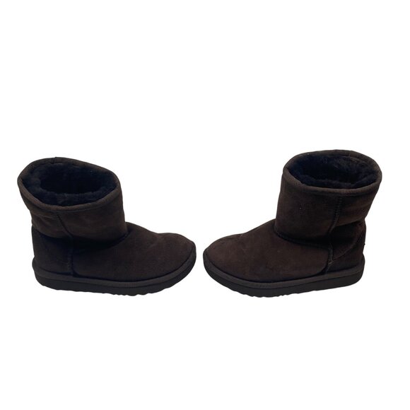 Ugg Girls Brown Suede Mid Calf Boots Size 12 Shearling Lining Outdoor Sole - Picture 14 of 14